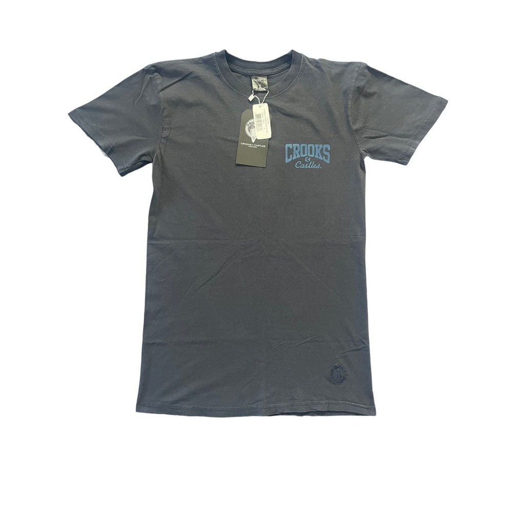 Crooks & Castles Washed Short Sleeve Tee Mens Small C21-700 Blue T-Shirt NWT